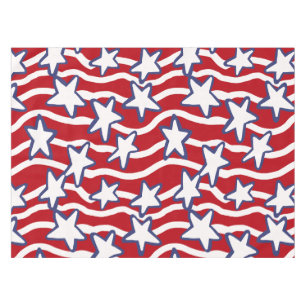 America's Flowing Stars and Stripes Tablecloth
