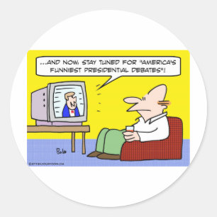 americas funniest presidential debates classic round sticker