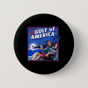 Americas Gulf Mexico Presdent Sombrero Summer  6 Cm Round Badge