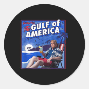 Americas Gulf Mexico Presdent Sombrero Summer Classic Round Sticker