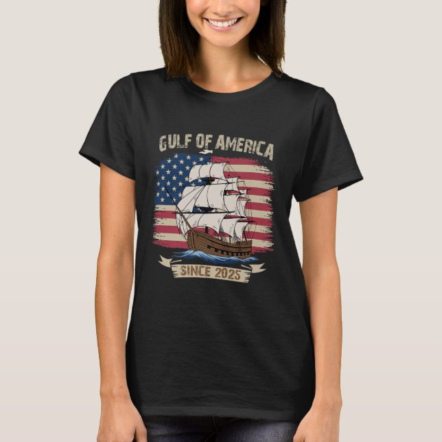 Americas Gulf Mexico Presdent Trump Est 2025 Ameri T-Shirt (Front)