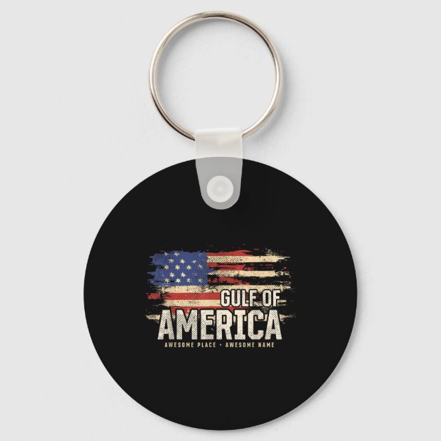 Americas Gulf Of Usa Grunge Patriotic  Key Ring (Front)