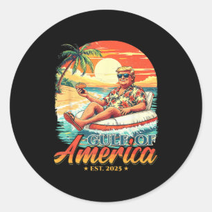 Americas Gulf Trump 2024 Retro Beach Usa America M Classic Round Sticker