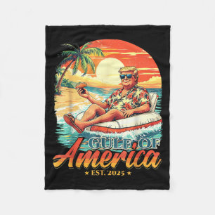 Americas Gulf Trump 2024 Retro Beach Usa America M Fleece Blanket