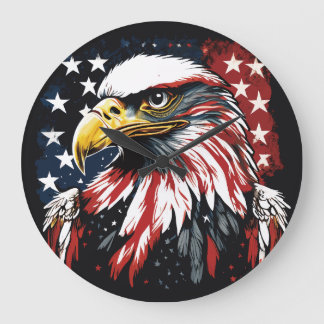 America's Majestic Eagle Large Clock