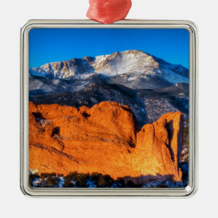 America's Mountain at Sunrise Metal Ornament