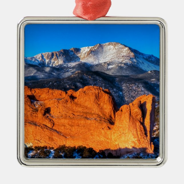 America's Mountain at Sunrise Metal Ornament (Front)