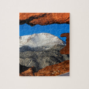 America's Mountain Framed by Sandstone Jigsaw Puzzle