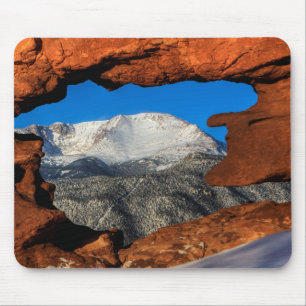 America's Mountain Framed by Sandstone Mouse Pad