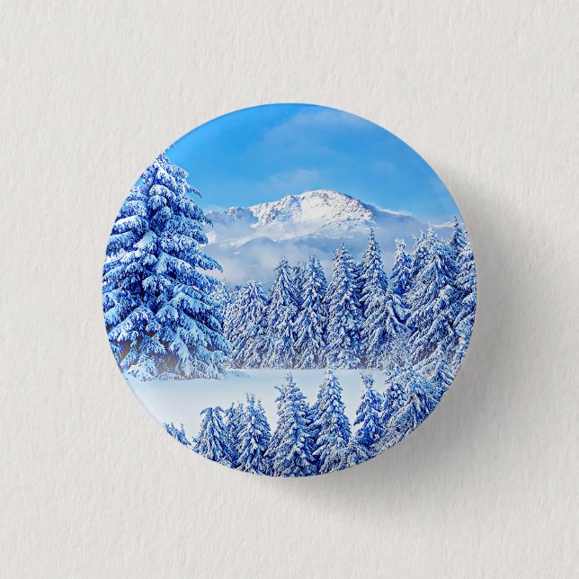 America's Mountain Pikes Peak Keychain 3 Cm Round Badge (Front)