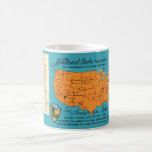 America's National Parks Map Coffee Mug<br><div class="desc">A wonderful old,  vintage postcard honouring America's National Parks on their 50th Anniversary.  We've repurposed the image on a mug.</div>