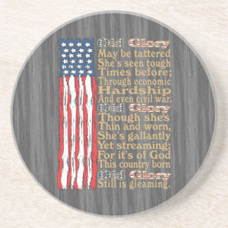 America's Old Glory Distressed Banner Poem Coaster