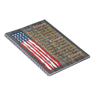 America's Old Glory Distressed Banner Poem Notebook