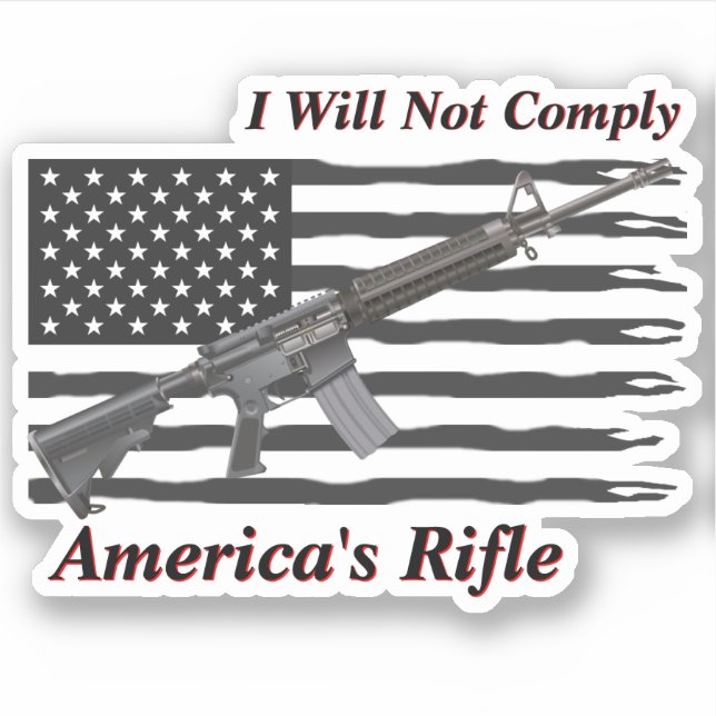 Americas Rifle Ripped USA Flag I Will Not Comply (Front)