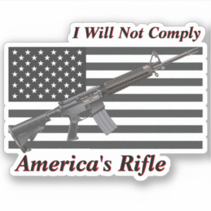Americas Rifle USA Flag I Will Not Comply