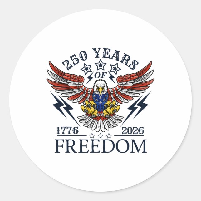 Americas Semi Quincentennial 250th Anniversary Com Classic Round Sticker (Front)