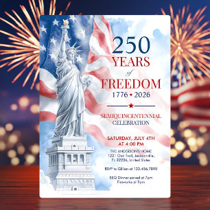 America's Semiquincentennial USA 250 Years Freedom Invitation