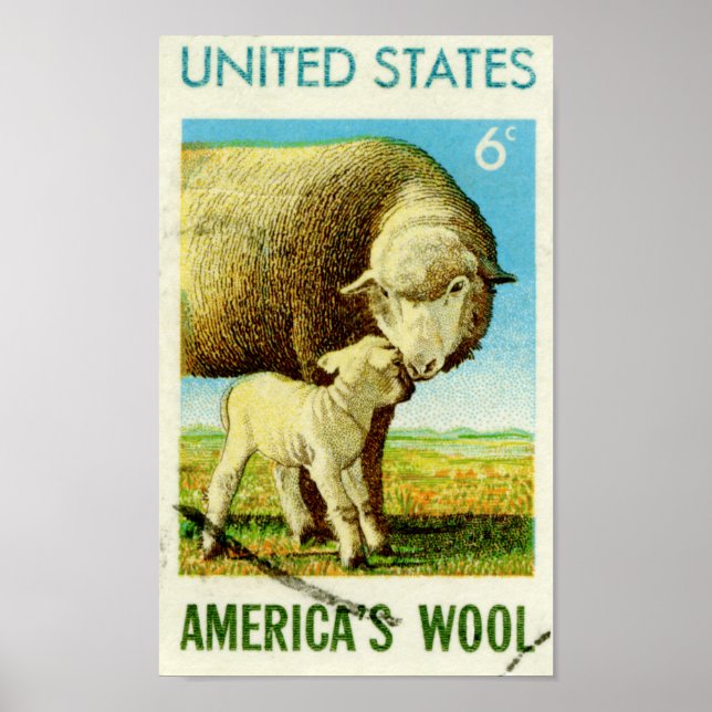 America's Wool Retro Sheep Poster (Front)