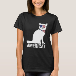 Americat Cool Cat 4th of July Men Women T-Shirt