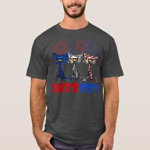 Americat Funny Lover America Cat Lover Glasses Ame T-Shirt