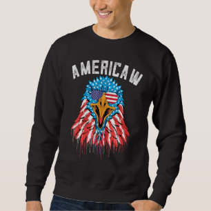 Americaw 4th Of July Eagle With Flay And Sunglasse Sweatshirt