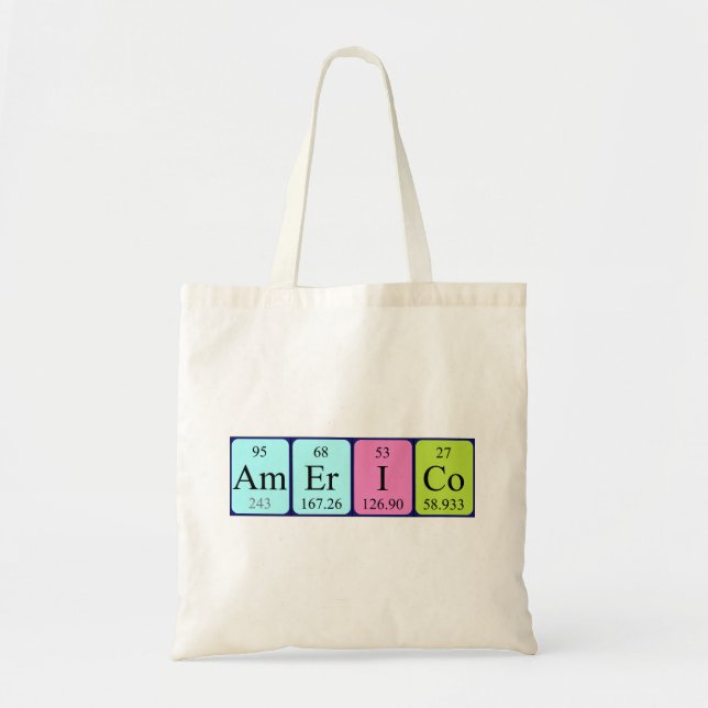 Americo periodic table name tote bag (Front)