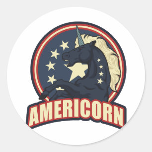 Americorn 4th of july classic round sticker