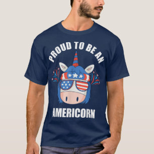 Americorn 4th Of July Patriotic American Unicorn U T-Shirt