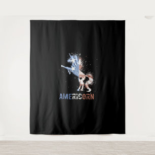 Americorn American Flag Tshirt Patriotic Unicorn 4 Tapestry