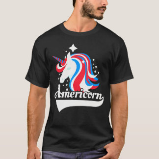 Americorn American Flag Unicorn Patriotic America  T-Shirt