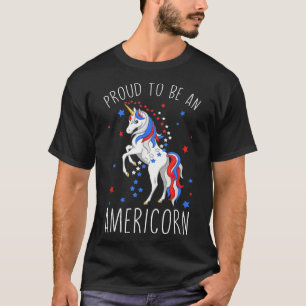 Americorn Unicorn 4th of July T shirt Girls Merico