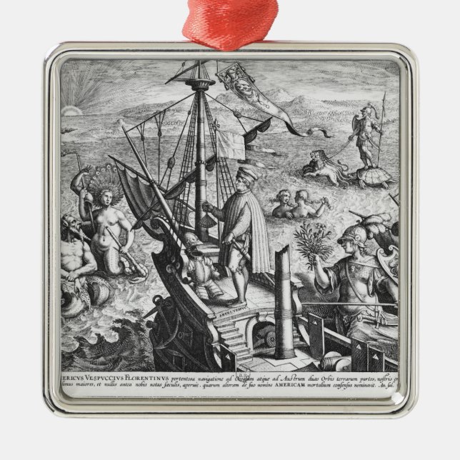Amerigo Vespucci Metal Ornament (Front)