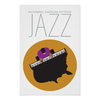 AmeriJazz White Glossy Poster (18.67" x 28”)