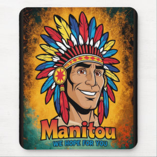 Amerika-Indianer-Leuchtfeuer Farben. Mouse Pad