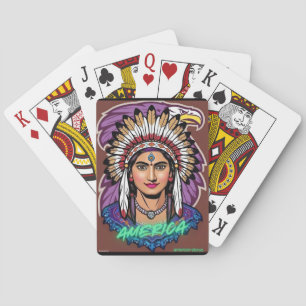 Amerika-Indianer-Leuchtfeuer Farben. Playing Cards