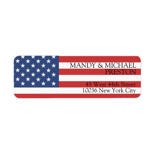 Amerikanische Flagge Adressaufkleber Return Address Label (Front)