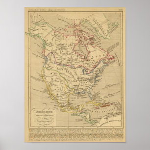 Amerique Septentrionale en 1840 Poster