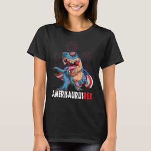 Amerisaurus Patriotic Rex Dinosaur 4th Of July Usa T-Shirt