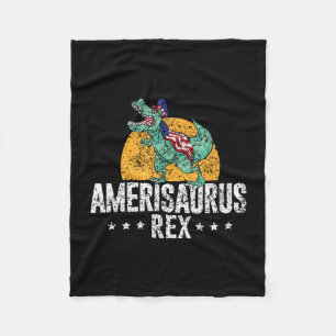 Amerisaurus rex america usa independence 4th of fleece blanket