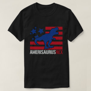  Amerisaurus Rex Dinosaur American Flag July 4th T-Shirt