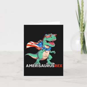 Amerisaurus Rex Patriotic American Flag Us 4th Of Card