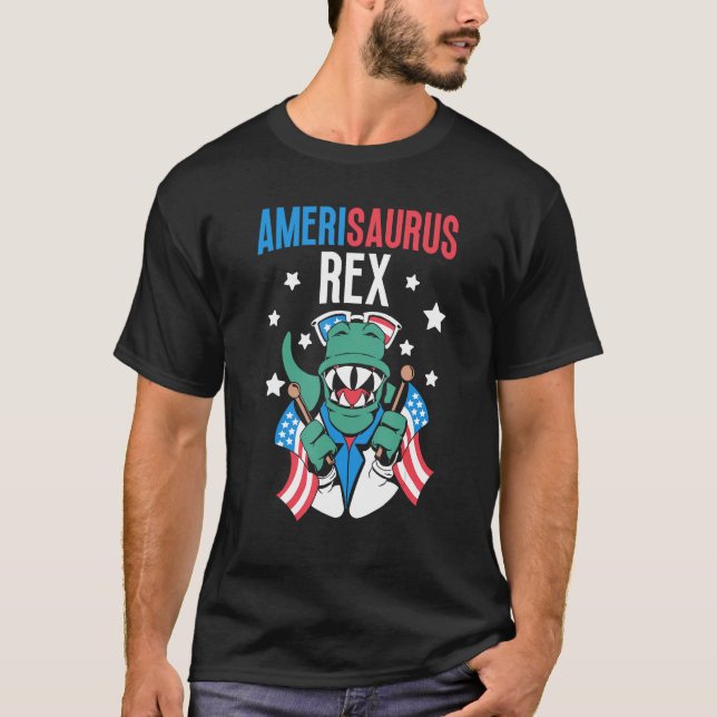 Amerisaurus Rex Usa 4Th Of July America Independen T-Shirt (Front)