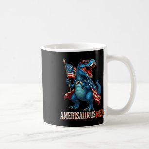Amerisaurus T Rex Dinosaur 4th Of July American Fl Coffee Mug