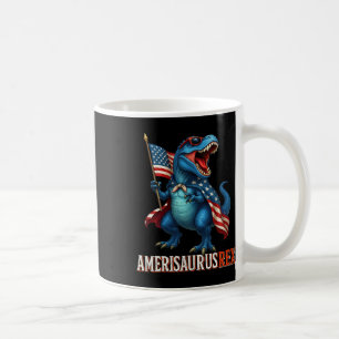 Amerisaurus T Rex Dinosaur 4th Of July American Fl Coffee Mug