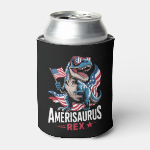 Amerisaurus T Rex Dinosaur 4th Of July US American Can Cooler