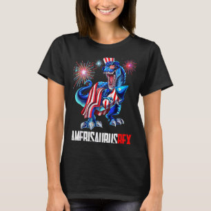 AMERISAURUS T REX Dinosaur Funny Fireworks 4th of T-Shirt
