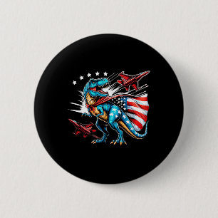 Amerisaurus T-rex Patriotic Boys Girl 4th Of July 6 Cm Round Badge