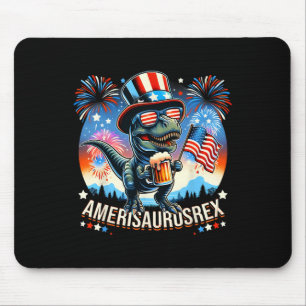 Amerisaurusrex American Flag Cute Dinosaur T-rex K Mouse Pad