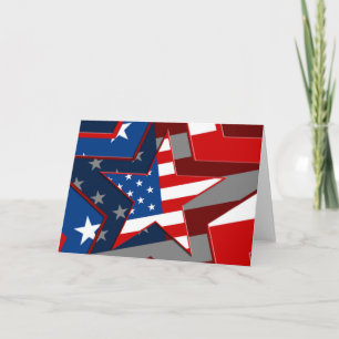 Amerrican Flag Star Pattern Card