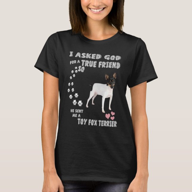 Amertoy Dog  Mum Dad Art, Cute American Toy Fox Te T-Shirt (Front)
